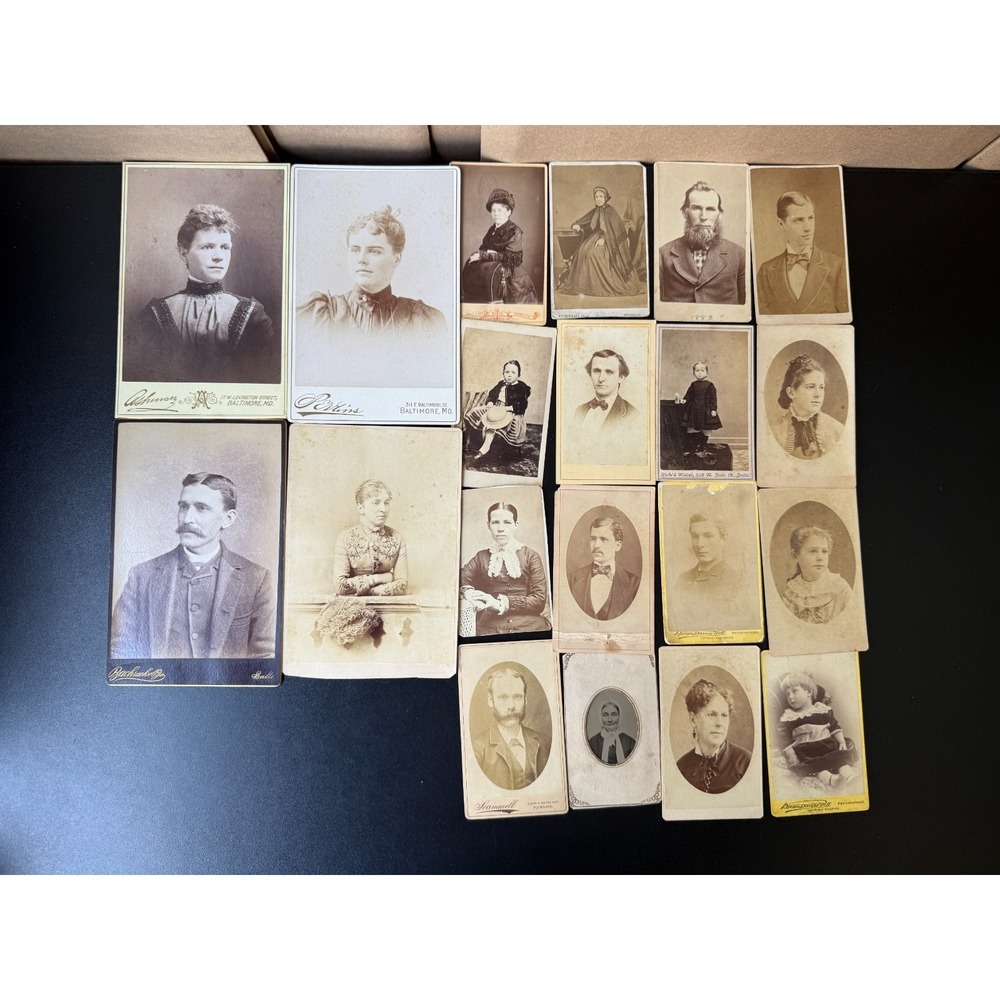 Assorted LOT OF 20 Antique Photography PICTURES Late 1800's, Early 1900's
